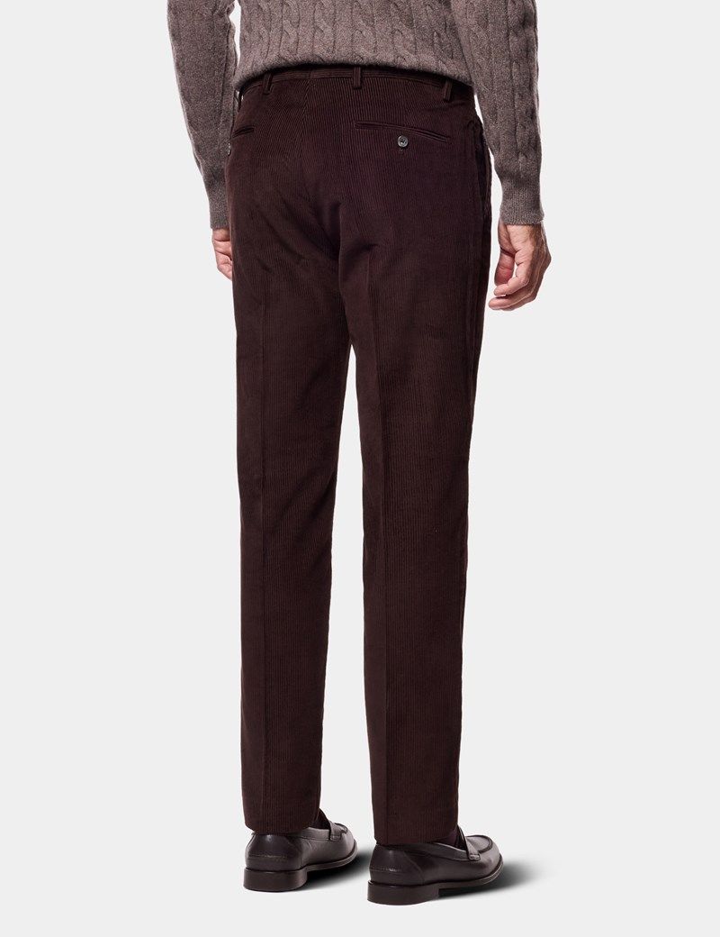 Regular Fit Dark Chocolate Corduroy Trousers thumbnail 4