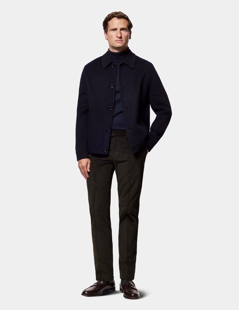 Regular Fit Dark Green Corduroy Trousers thumbnail 3