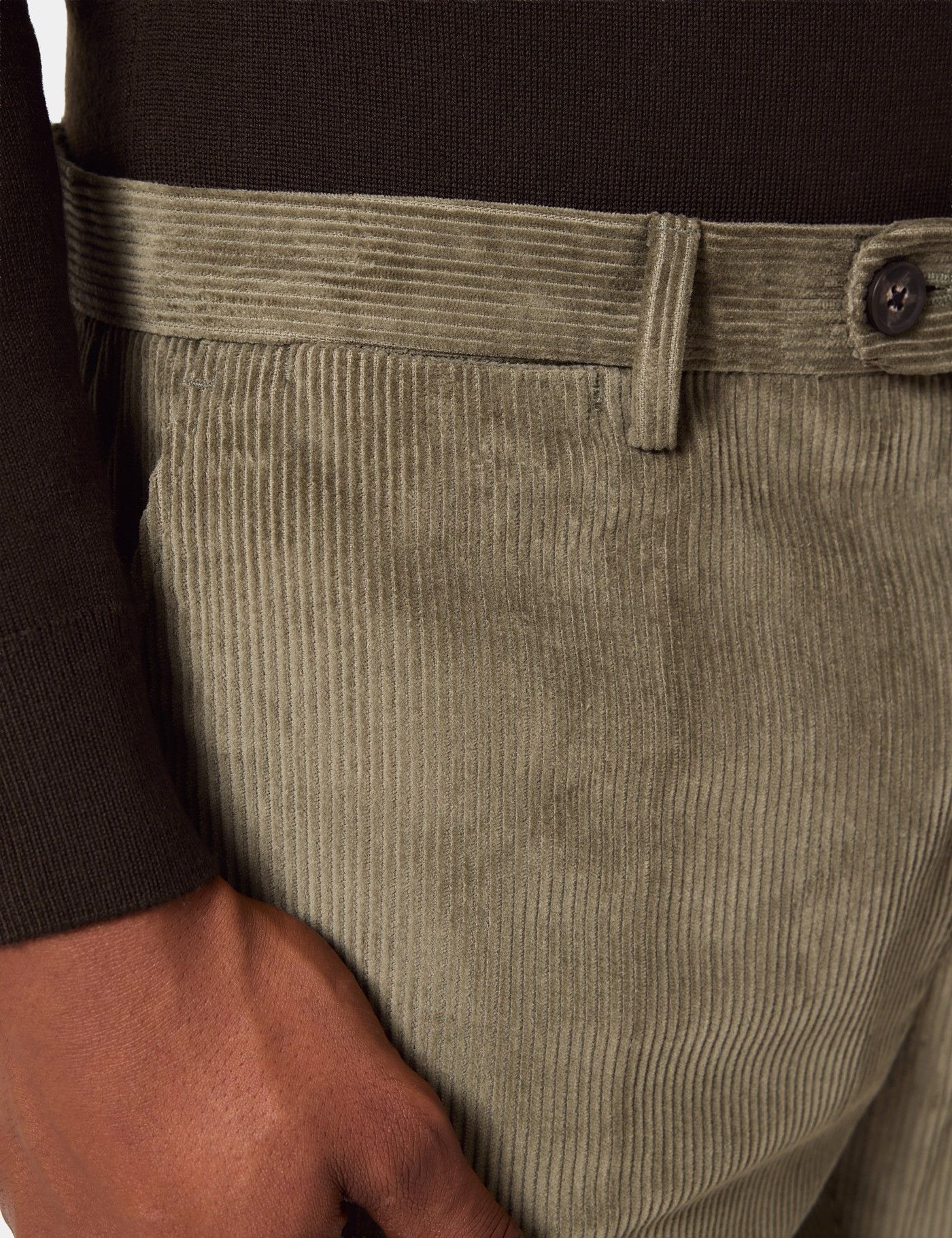Sage Green Corduroy Trousers-preview
