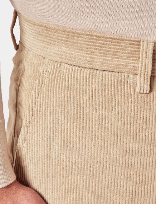 Slim Fit Beige & Navy Grid Check Shirt