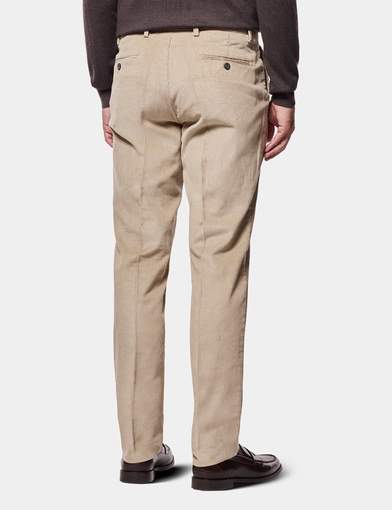 Regular Fit Beige Corduroy Trousers thumbnail 5