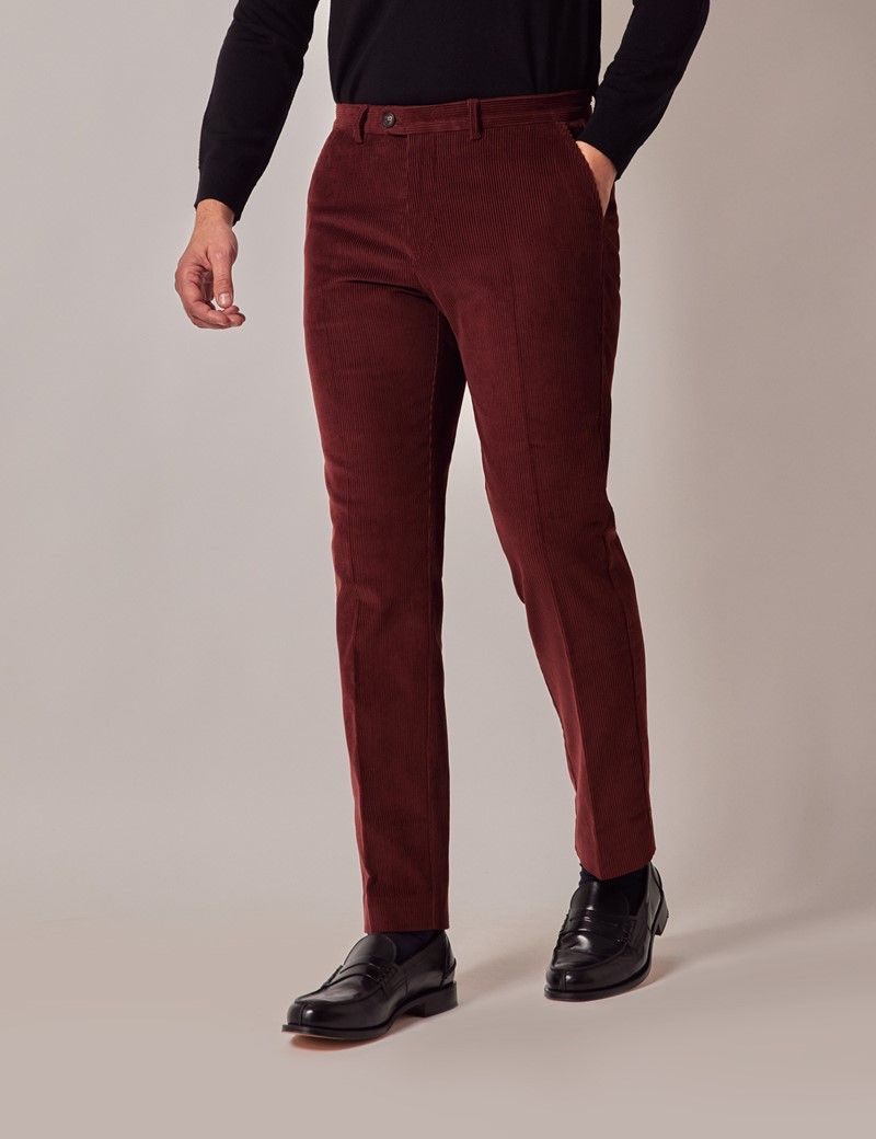 Corduroy fashion pants mens slim fit