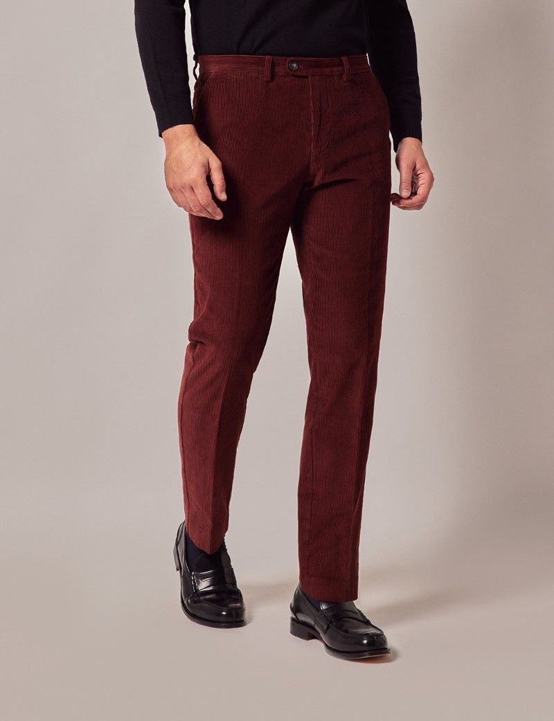 Men's Rust Corduroy Pants| Hawes & Curtis