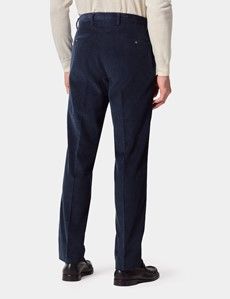 Regular Fit Petrol Blue Corduroy Trousers