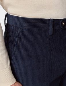 Regular Fit Petrol Blue Corduroy Trousers