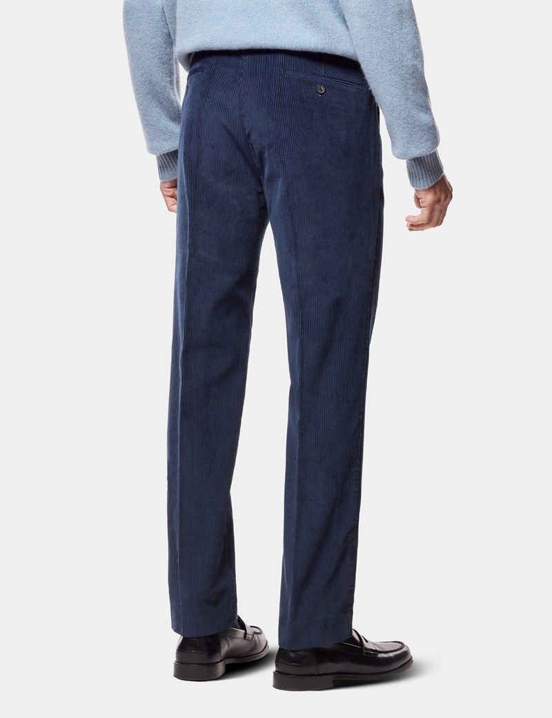 Regular Fit Petrol Blue Corduroy Trousers thumbnail 5