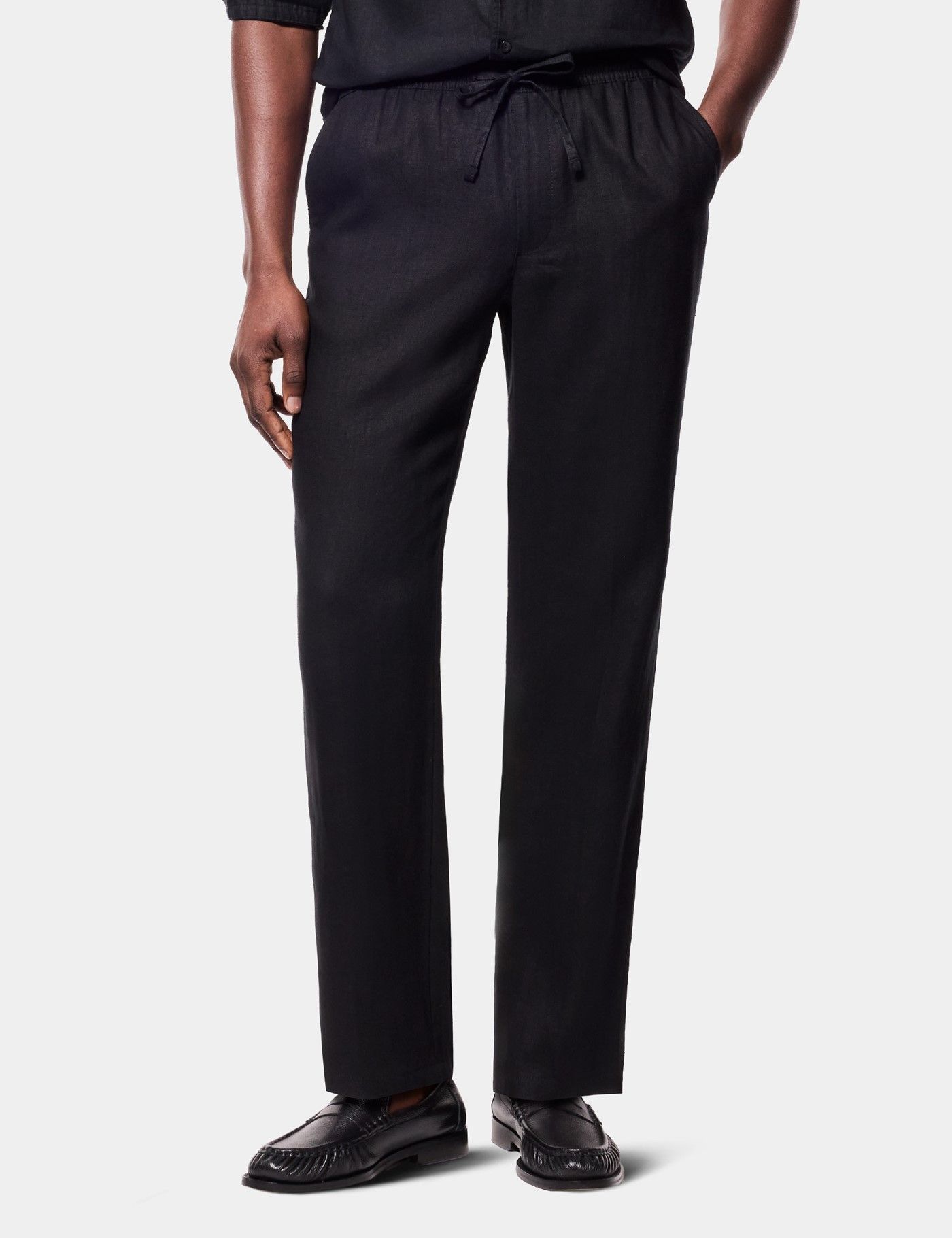 chinese dress ladies The Mykonos - Black Linen Vacation Pants Black / 32