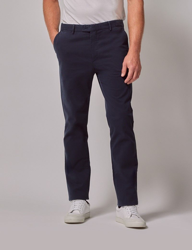 Men's Organic Cotton Stretch Navy Chinos