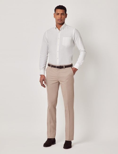 Taupe Slim Smart Chinos