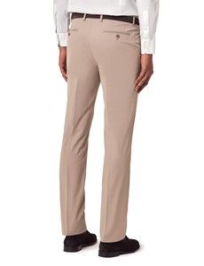 Slim Fit Taupe Smart Chinos