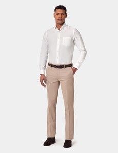 Slim Fit Taupe Smart Chinos