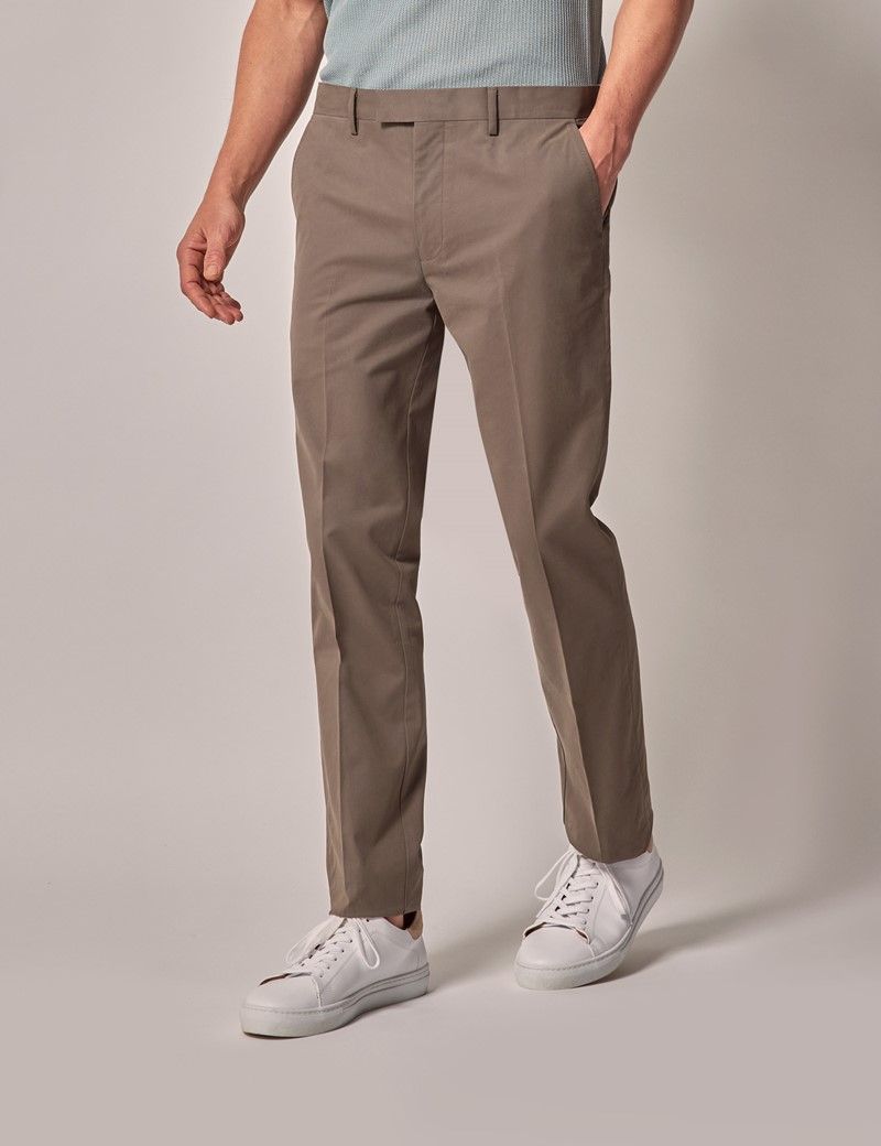 Men's Dusty Olive Slim Smart Chinos | Hawes and Curtis