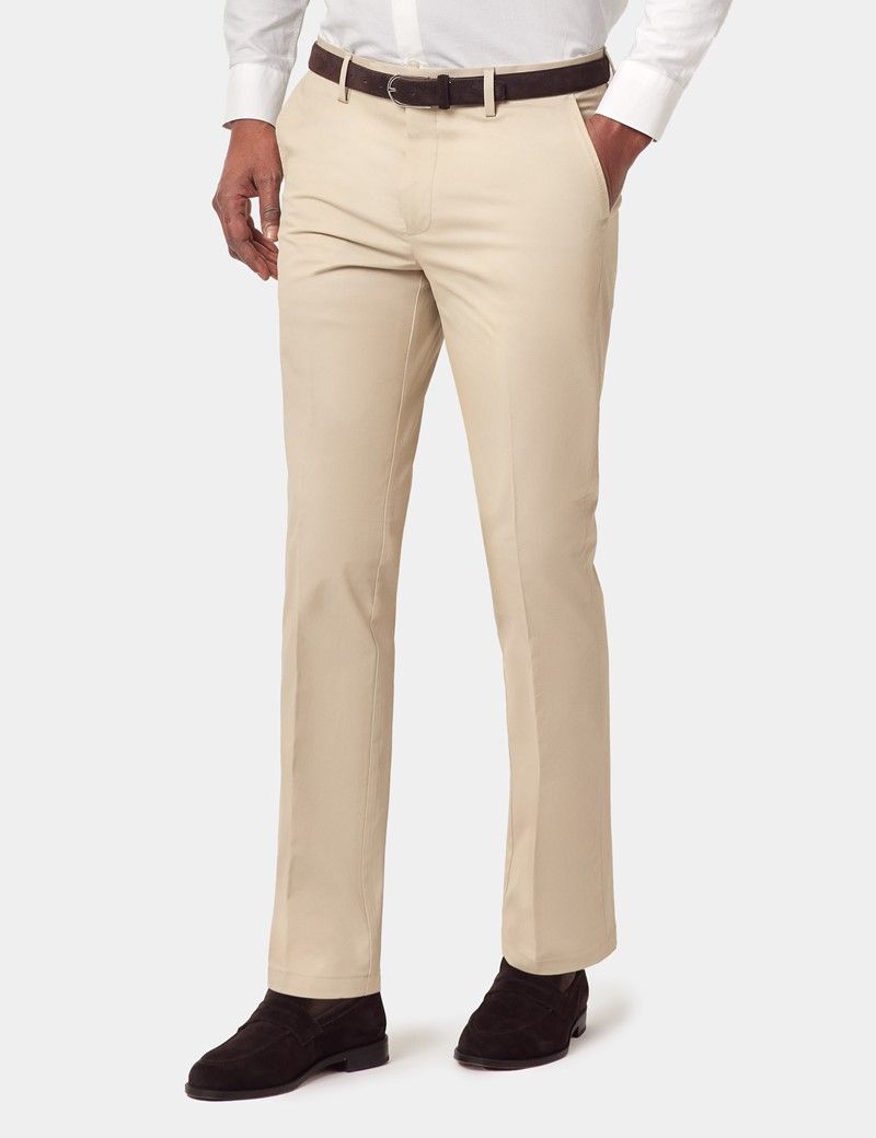Slim Fit Stone Smart Chinos