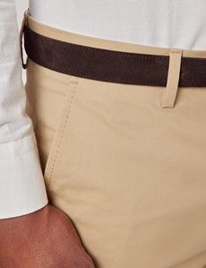 Slim Fit Sand Smart Chinos