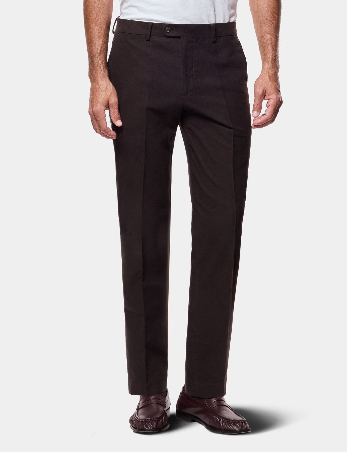 Regular Fit Dark Chocolate Moleskin Trousers primary image