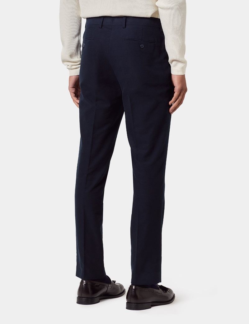 Regular Fit Navy Moleskin Trousers thumbnail 5