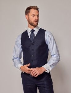 Navy Prince Of Wales Plaid Vest - 1913 Collection