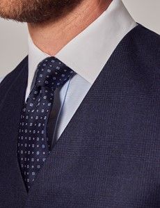 Navy Prince Of Wales Plaid Vest - 1913 Collection-preview1