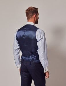 Navy Prince Of Wales Plaid Vest - 1913 Collection-preview3