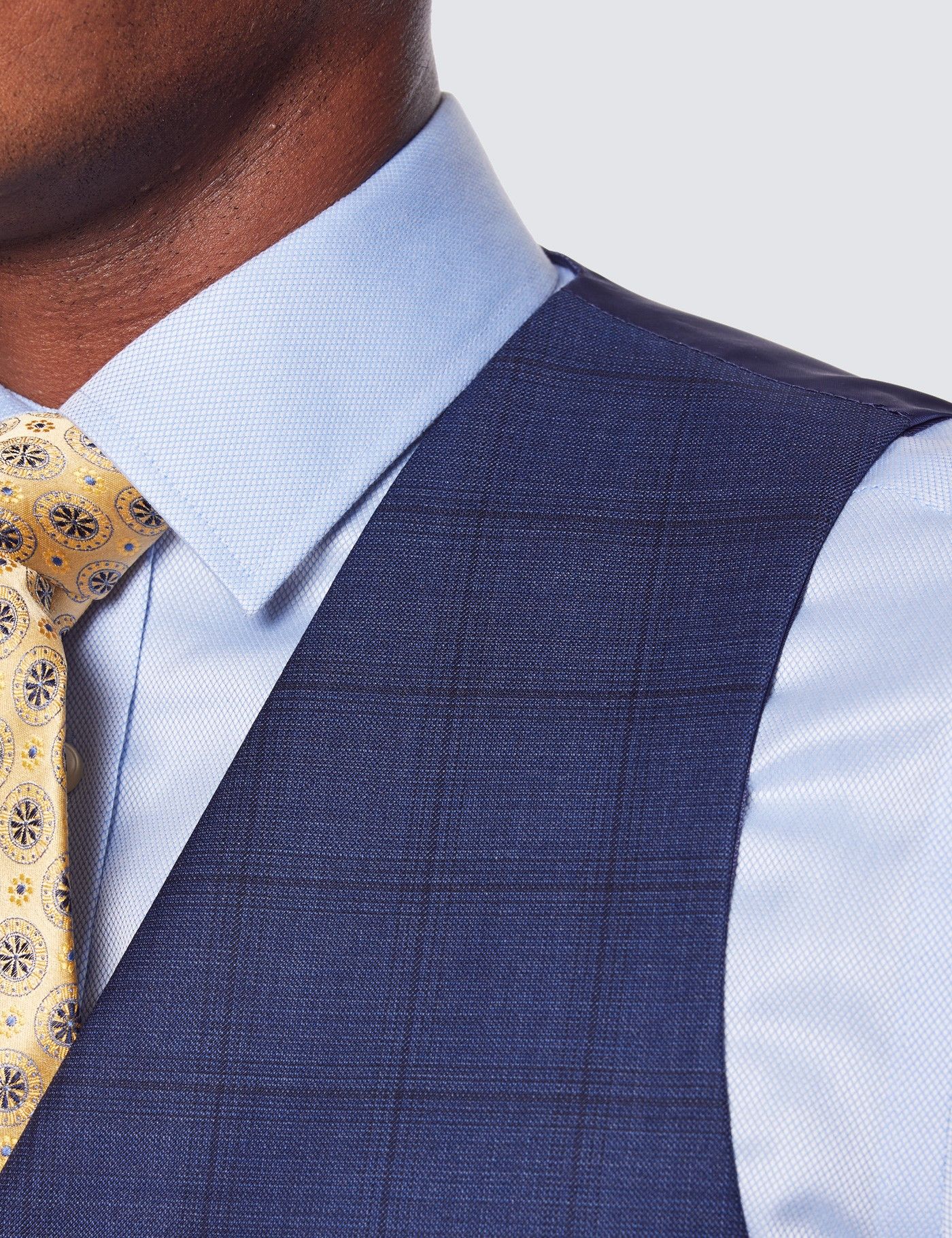 Tailored Fit Navy Windowpane Plaid 1913 Vest-preview