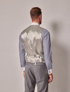 Grey Windowpane Check Tailored Italian Waistcoat - 1913 Collection