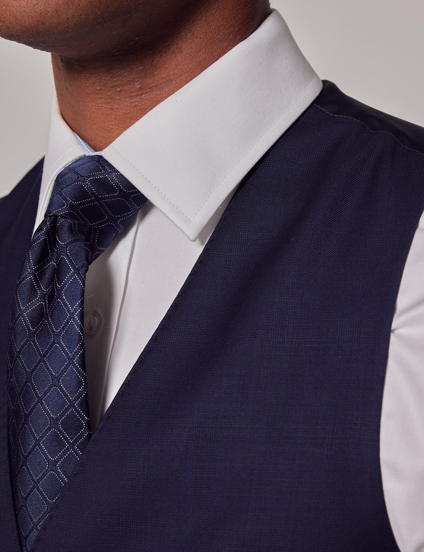 Slim Fit Navy Plaid Vest-preview