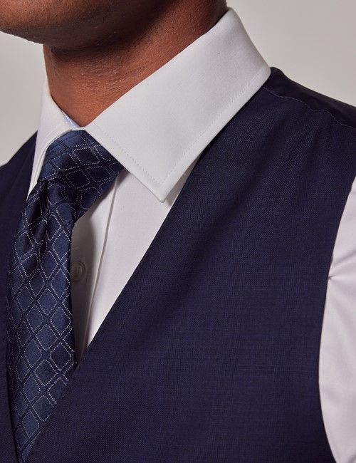 Navy Plaid Slim Vest-preview