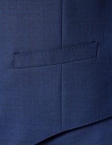 Slim Fit Indigo Prince of Wales Check Waistcoat