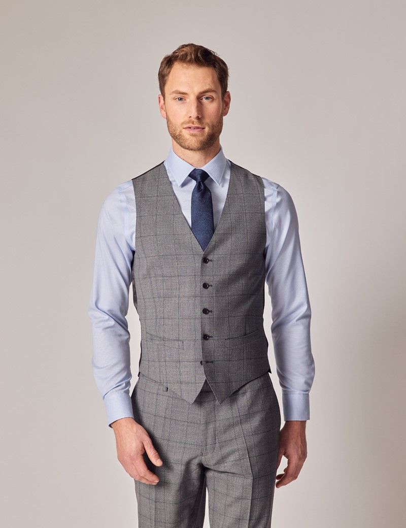 Grey check waistcoat best sale