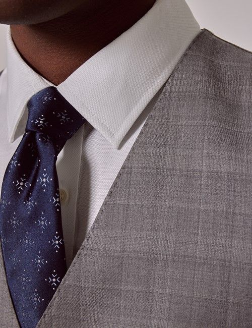 Grey Plaid Tailored Italian Vest - 1913 Collection-preview