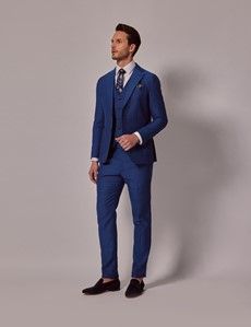 Slim Fit Royal Blue 1913 Linen Waistcoat