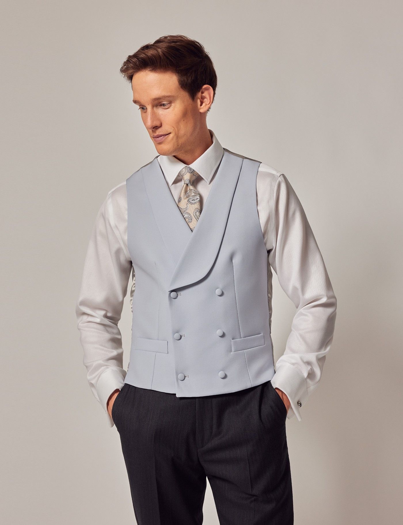 Pale grey waistcoat hotsell