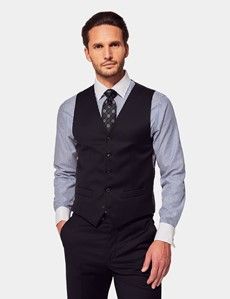 Black Twill Italian Tailored Vest - 1913 Collection