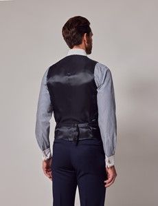 Dark Blue Twill Italian Tailored Vest - 1913 Collection-preview3