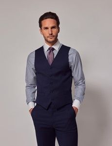 Dark Blue Twill Italian Tailored Vest - 1913 Collection