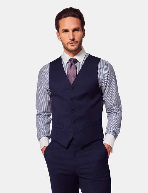 Dark Blue Twill Italian Tailored Vest - 1913 Collection