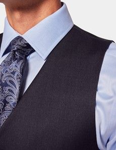 Charcoal Twill Italian Tailored Vest - 1913 Collection-preview1