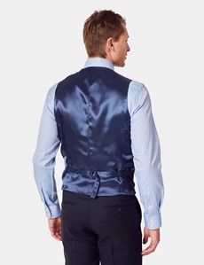 Navy Birdseye Tailored Italian Waistcoat - 1913 Collection-preview3