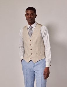 Cream Linen Tailored Italian Vest – 1913 Collection
