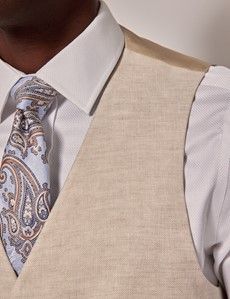 Cream Linen Tailored Italian Vest – 1913 Collection-preview1