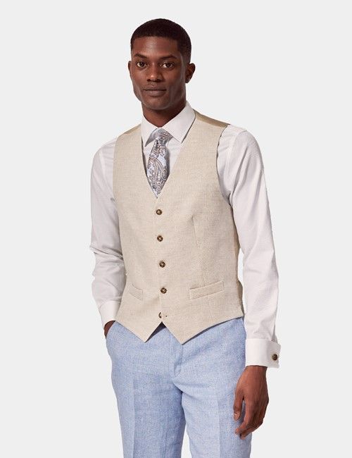 Cream Linen Tailored Italian Vest – 1913 Collection