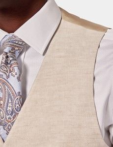 Cream Linen Tailored Italian Vest – 1913 Collection-preview1