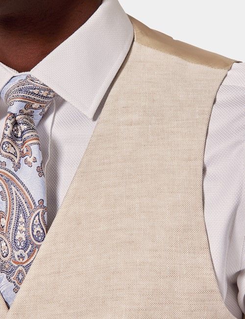 Cream Linen Tailored Italian Vest – 1913 Collection-preview