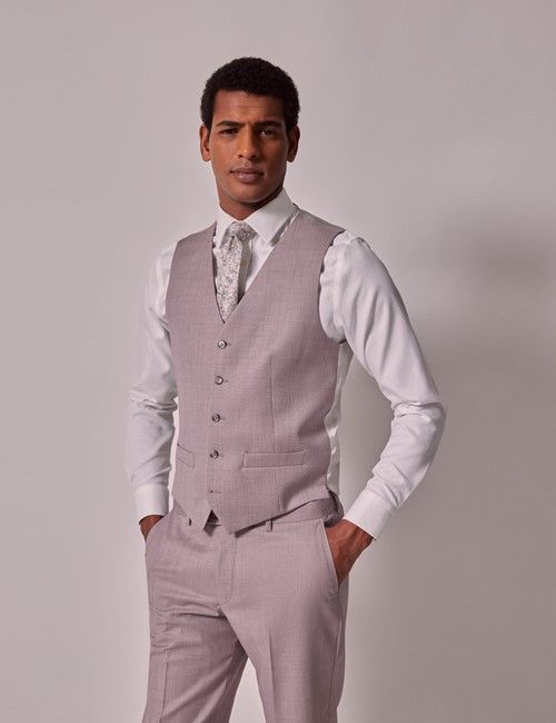 Pink Sharkskin Tailored Italian Vest - 1913 Collection