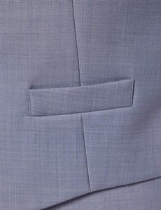 Pale Blue Sharkskin Tailored Italian Waistcoat - 1913 Collection
