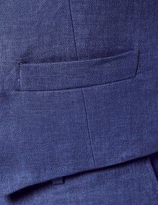 Royal Blue Semi Plain Italian Linen Tailored Fit Waistcoat - 1913 Collection-preview3