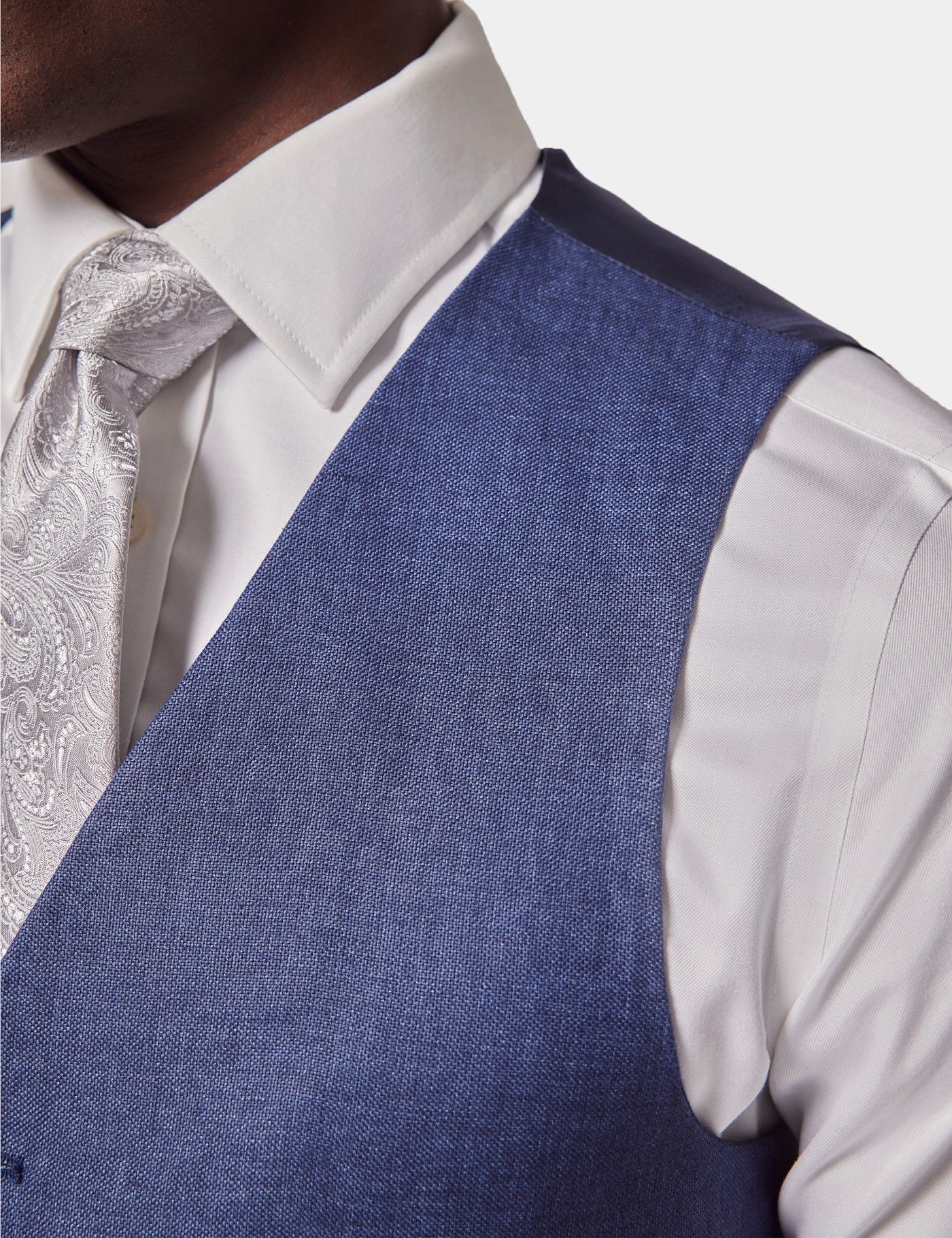 Tailored Fit Royal Blue Semi Plain 1913 Suit Vest-preview