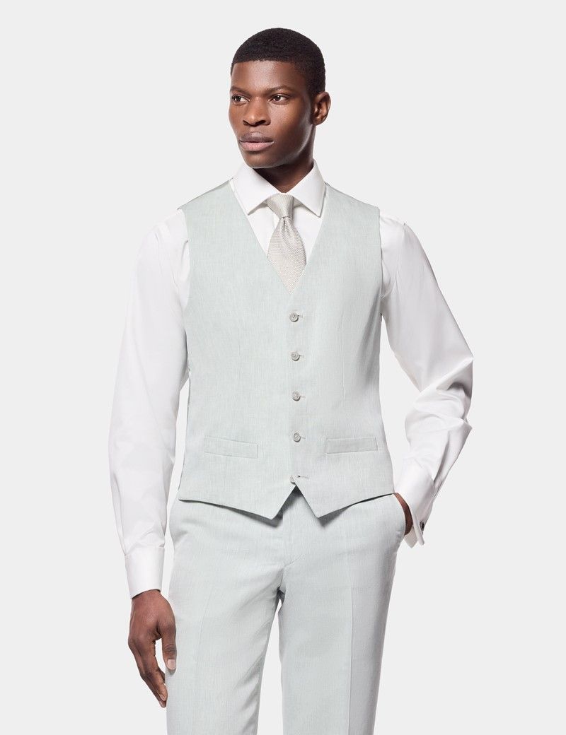 Tailored Fit Light Green 1913 Suit Waistcoat thumbnail 2