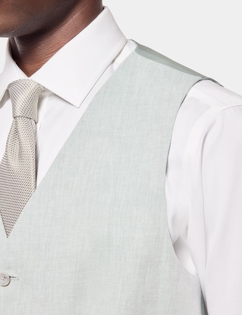 Tailored Fit Light Green 1913 Suit Waistcoat thumbnail 3