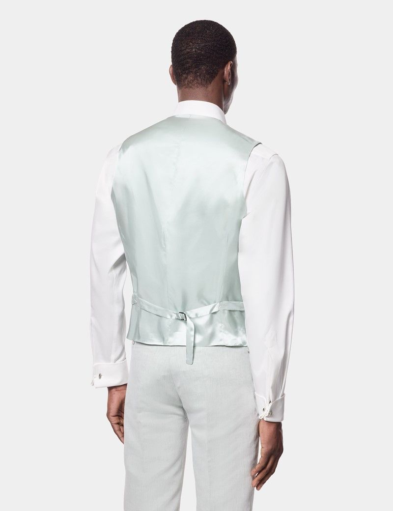 Tailored Fit Light Green 1913 Suit Waistcoat thumbnail 4